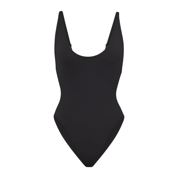 SIGNATURE SKIMS SCOOP NECK ONE PIECE NWT ONYX LARGE - Picture 2 of 8